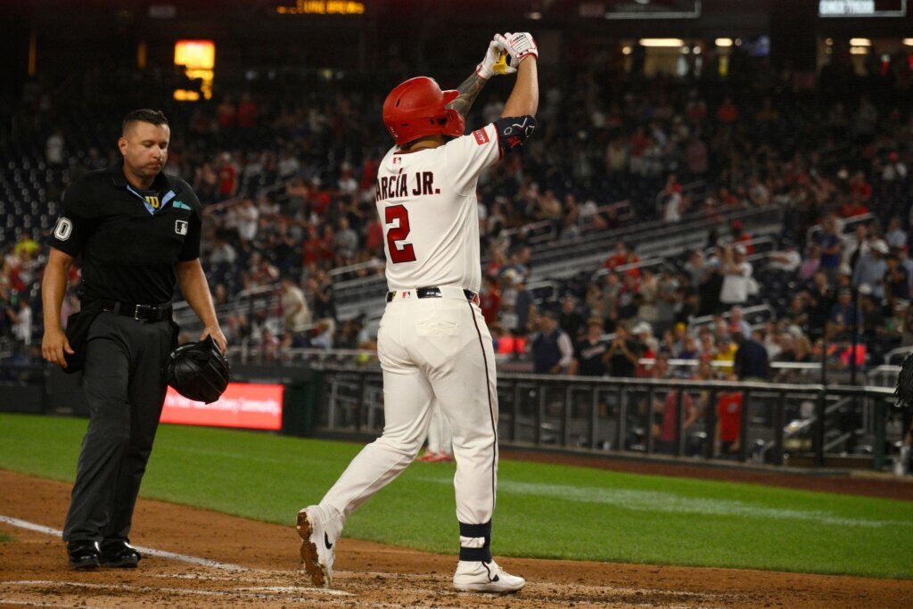 Nationals draw 6 walks against Shane Bieber in 4-run first inning, beat Blue Jays 8-6