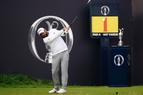 British Open: Baldwin hits ‘terrifying’ opening shot after missing World Cup semi due to early start