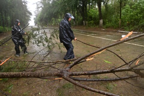 Heavy rains leave 5 dead in China’s north while Tropical Storm Maysak hits the south and Vietnam