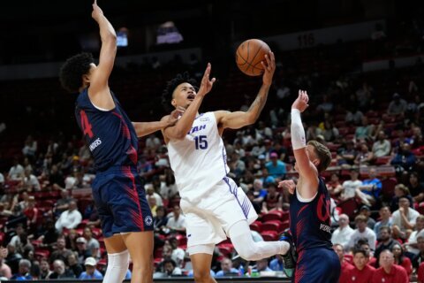 Jazz guard Trey Alexander taken from court on stretcher in NBA Summer League game