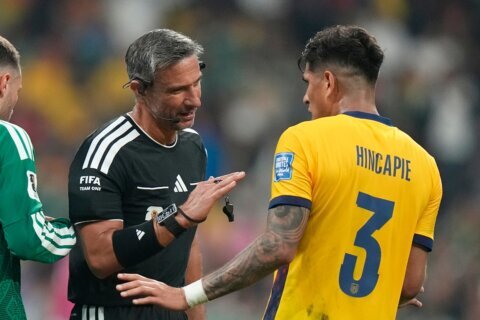 Ecuador’s Hincapié becomes the second player sent off for covering his mouth at the World Cup