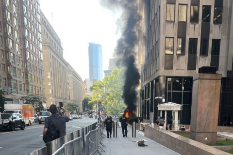 Incendiary device erupts outside New York federal building. FBI says person in custody