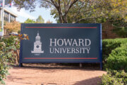 Washington DC, USA  October 26, 2024: Entrance sign for Howard University Campus