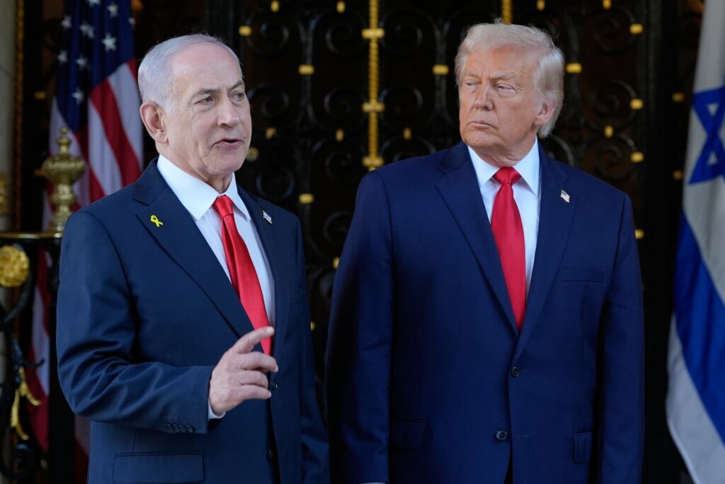 The Latest: Netanyahu meeting with Trump for first time since the Iran war began