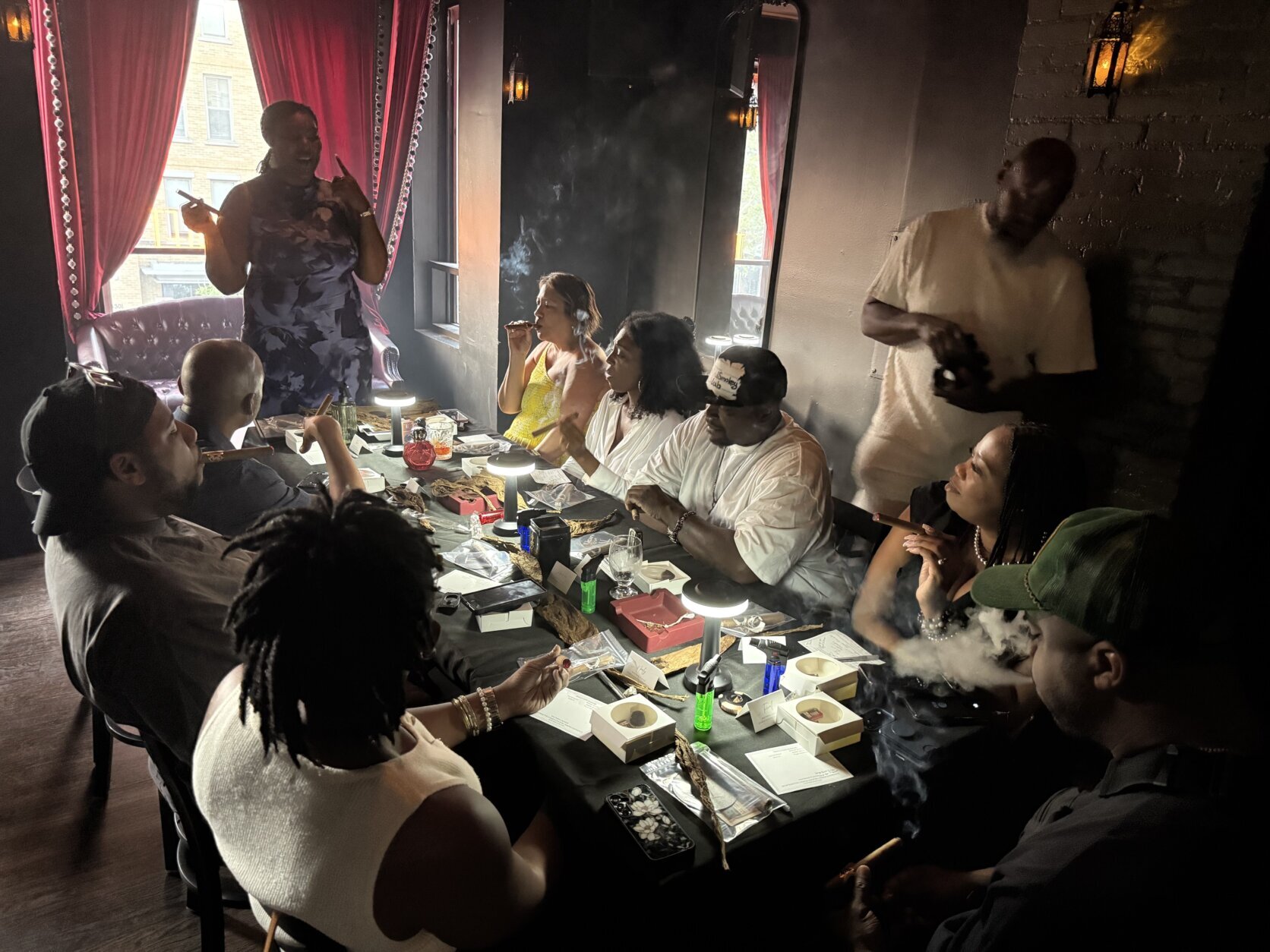 Mechelle Merkerson teaching a cigar class