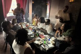 Mechelle Merkerson teaching a cigar class