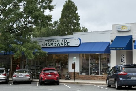 the exterior of a hardware store