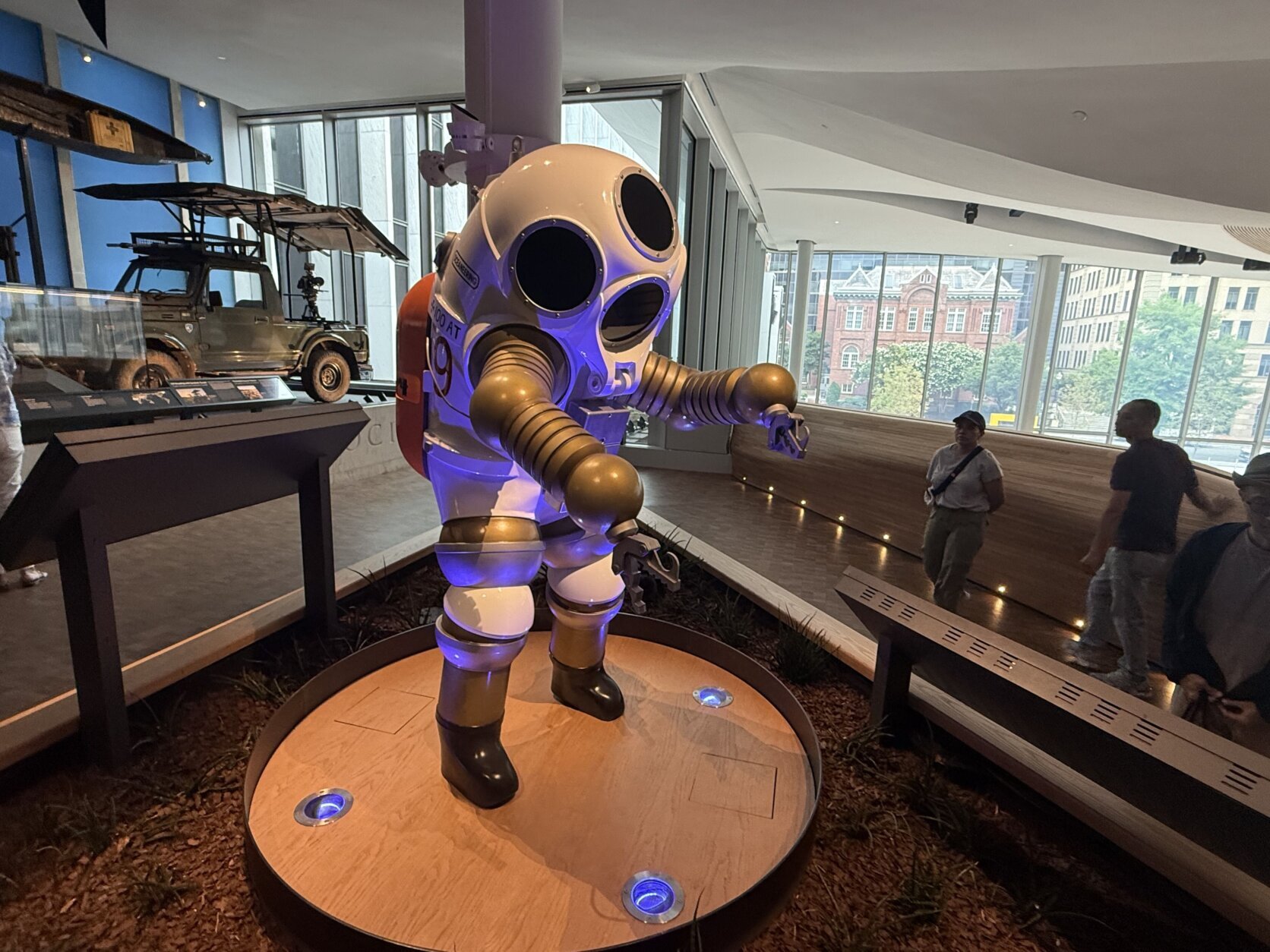astronaut suit on mannequin on display in museum