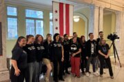 Supporters of the D.C. Council's RESALE Act, including individuals with D.C.-area concert venue operator I.M.P., on July 14, 2026. 