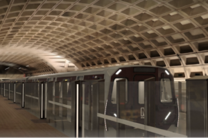 Platform doors and barriers rendering metro