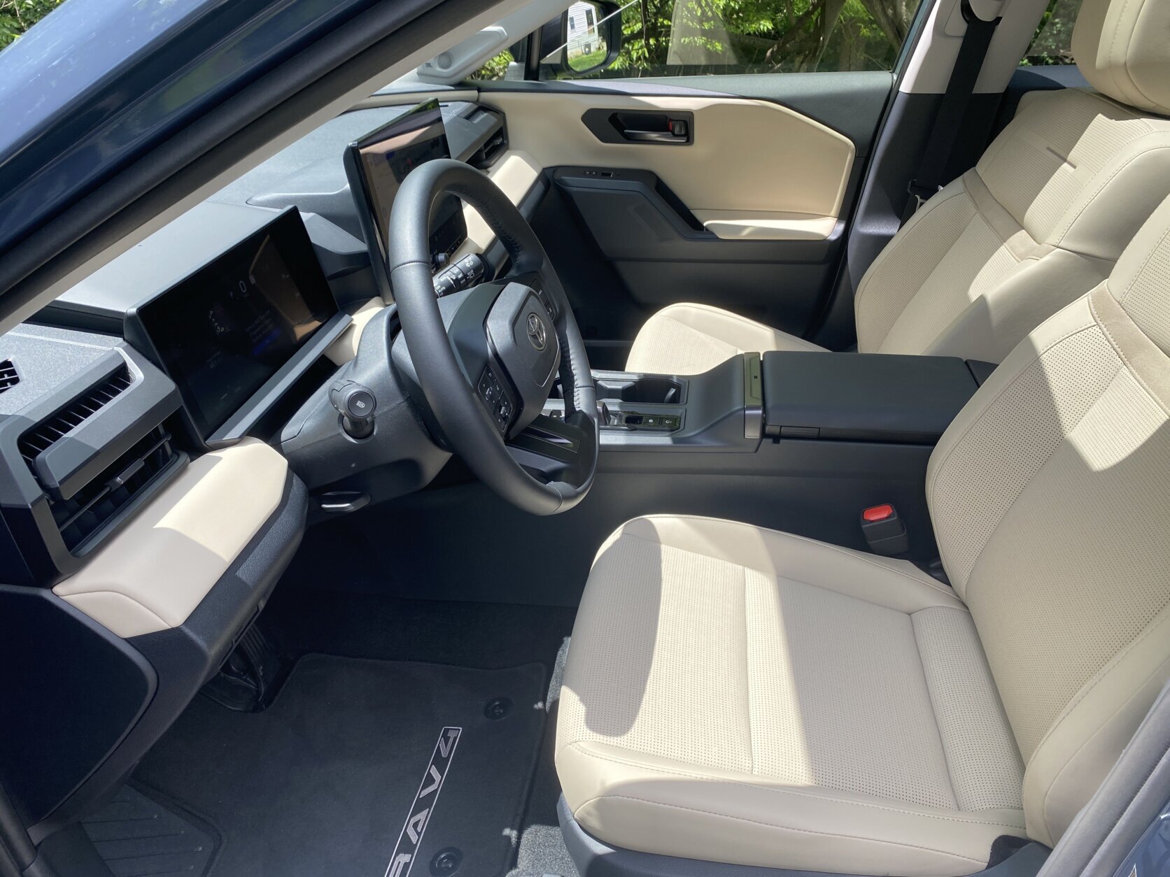 front seats of car seen from inside