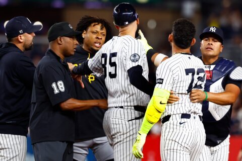 Benches clear in Pirates-Yankees game after Santana shouts at Caballero