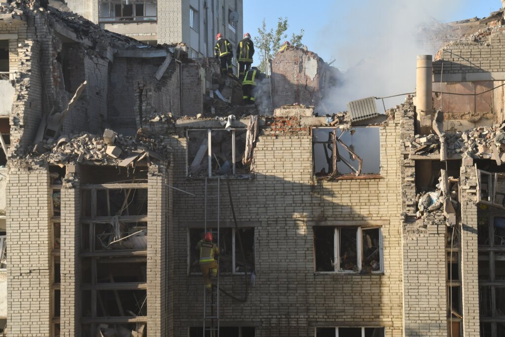 Russian missile and drone strikes across Ukraine kill at least 8 civilians and wound dozens