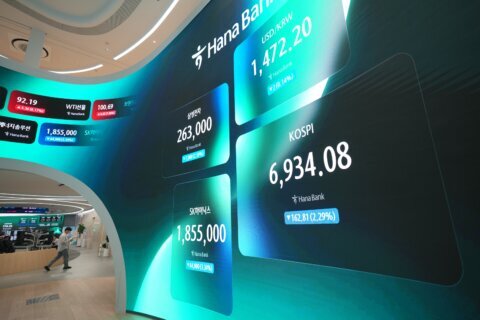 Shares skid in Asia in sell-off of AI-related shares as Brent oil trades near $100 per barrel