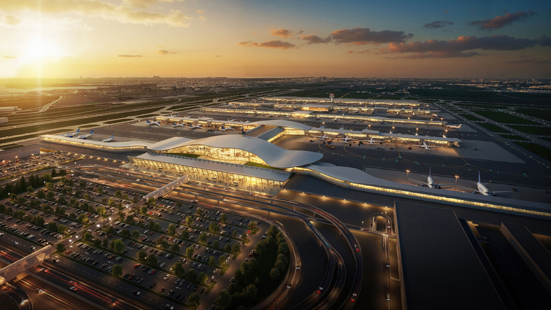 rendering of airport renovations