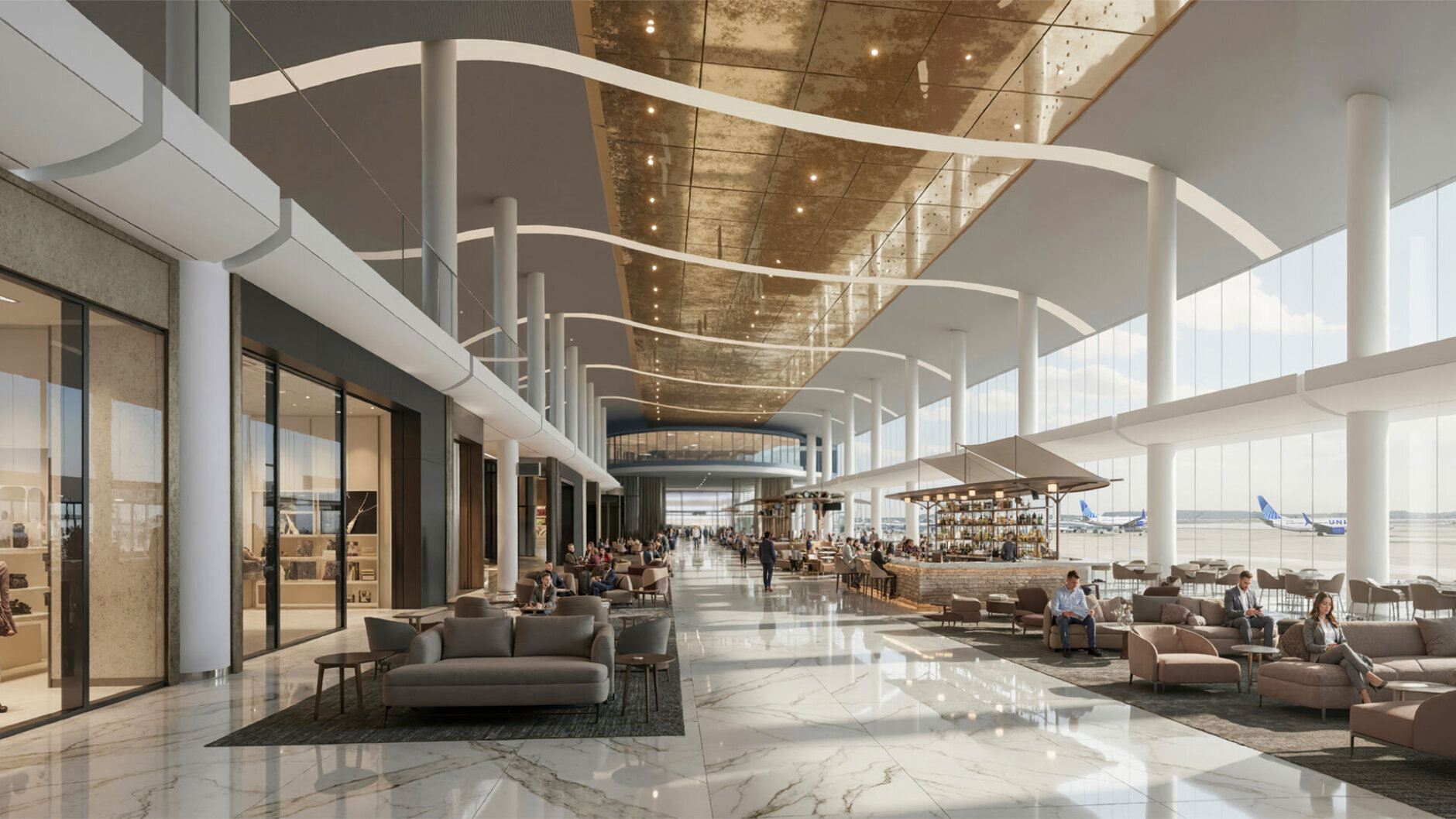 rendering of airport renovations