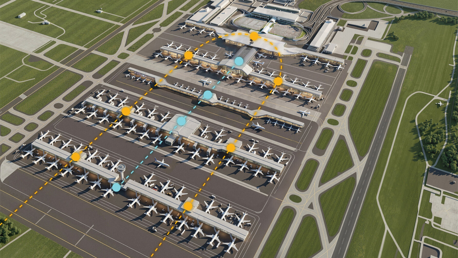 rendering of airport renovations