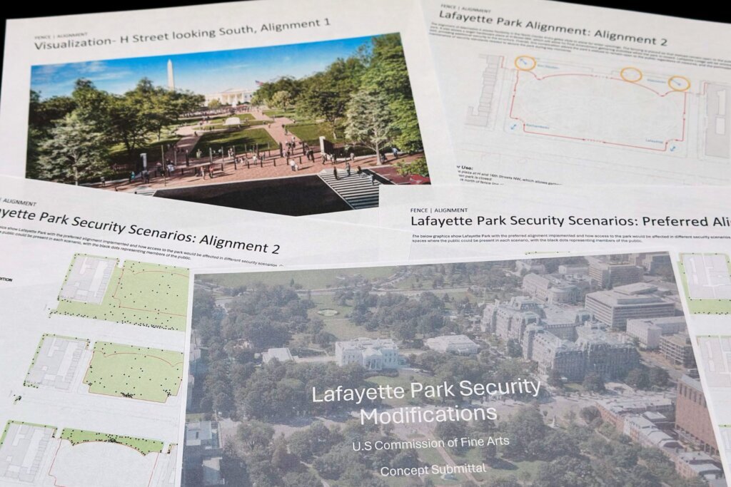 Federal panel reviews park fencing plan and visitor screening center to improve White House security