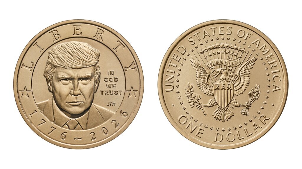 Nueva moneda de un dólar con el rostro de Trump entra en producción