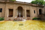 The Meridian Hill Park fountain with murky water in Washington, D.C., on July 11.