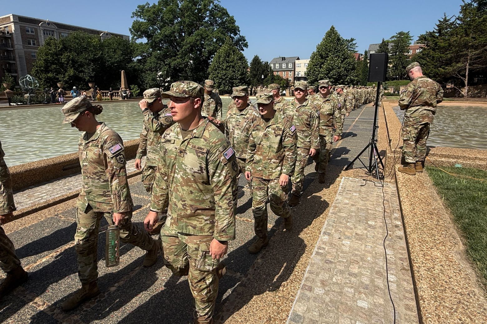 national guard troops in park