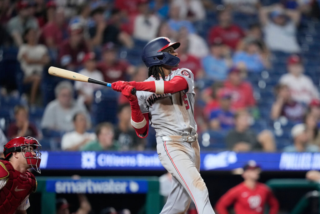Abrams hits tiebreaking triple in 11th and pitcher Mikolas drives in run as Nats beat Phils 10-4