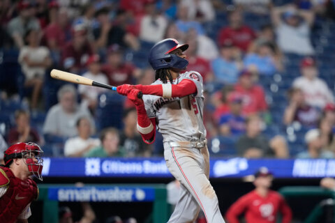 Abrams hits tiebreaking triple in 11th and pitcher Mikolas drives in run as Nats beat Phils 10-4