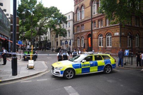 4 men stabbed in central London and woman arrested in what police believe was mental health incident