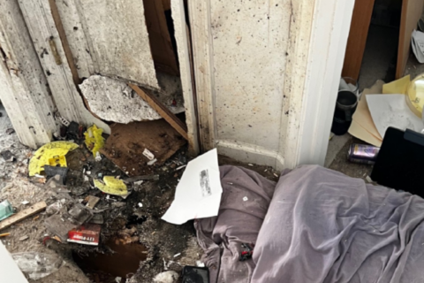 Damage inside Gaithersburg man's house