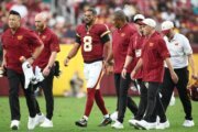 Commanders QB Marcus Mariota has a sprained MCL in his right knee, AP source says
