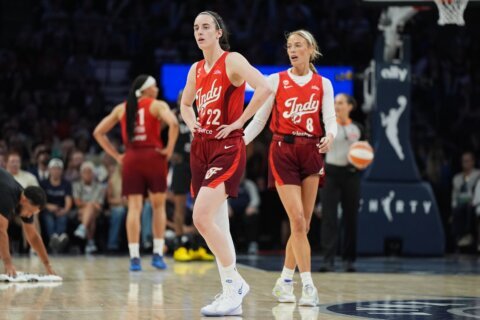 Gray hits buzzer-beating 3s after Clark’s mistakes to lift Aces past Fever 86-84 in OT