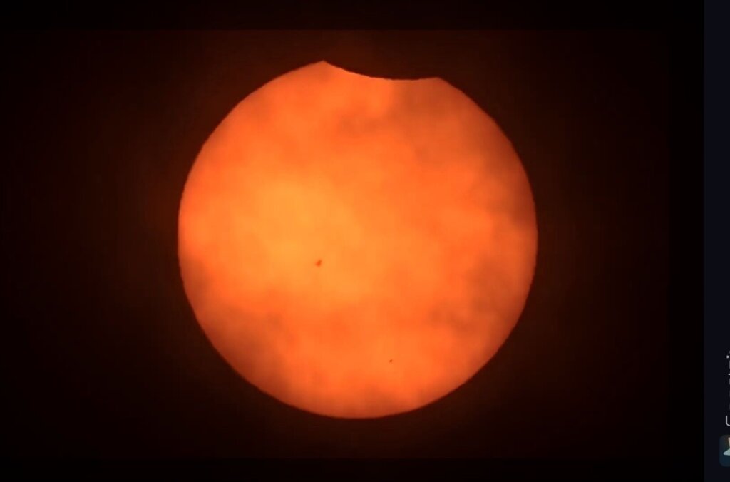 An eclipsed star and falling stars in the skies Wednesday
