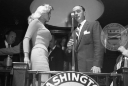 This photo shows Jayne Mansfield during a 'Key to the City' ceremony in the District.