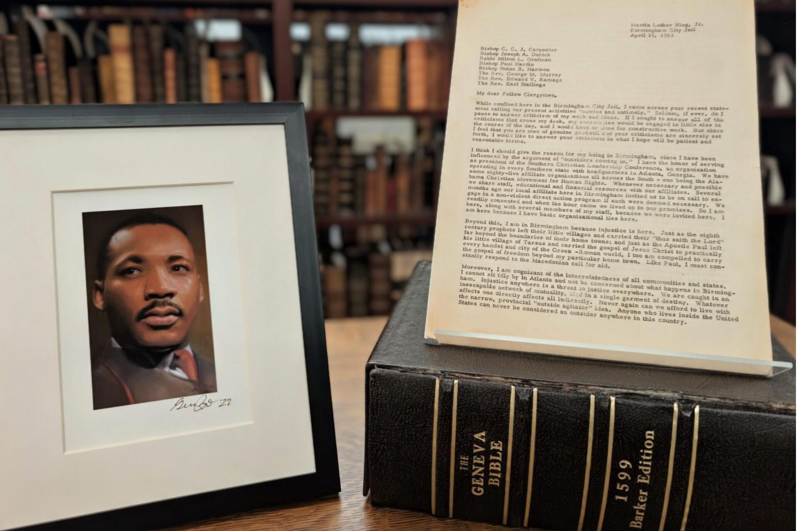 letter with portrait of MLK