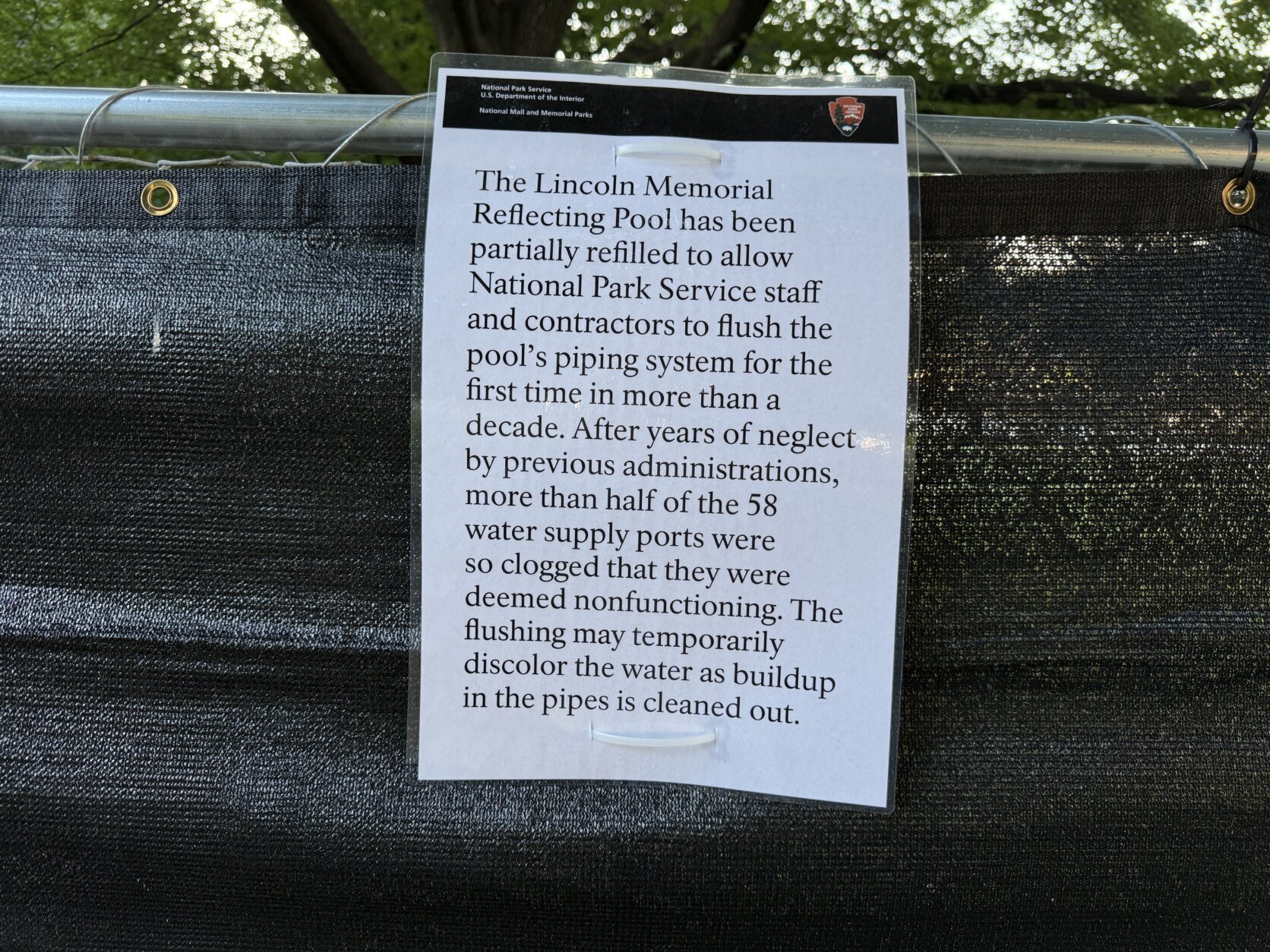 reflecting pool sign