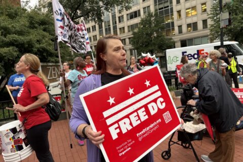 Protesters call to ‘Free DC,’ 1 year after Trump deployed National Guard in the District