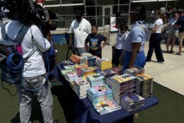 Wizards back-to-school party at Powell Bilingual Elementary School