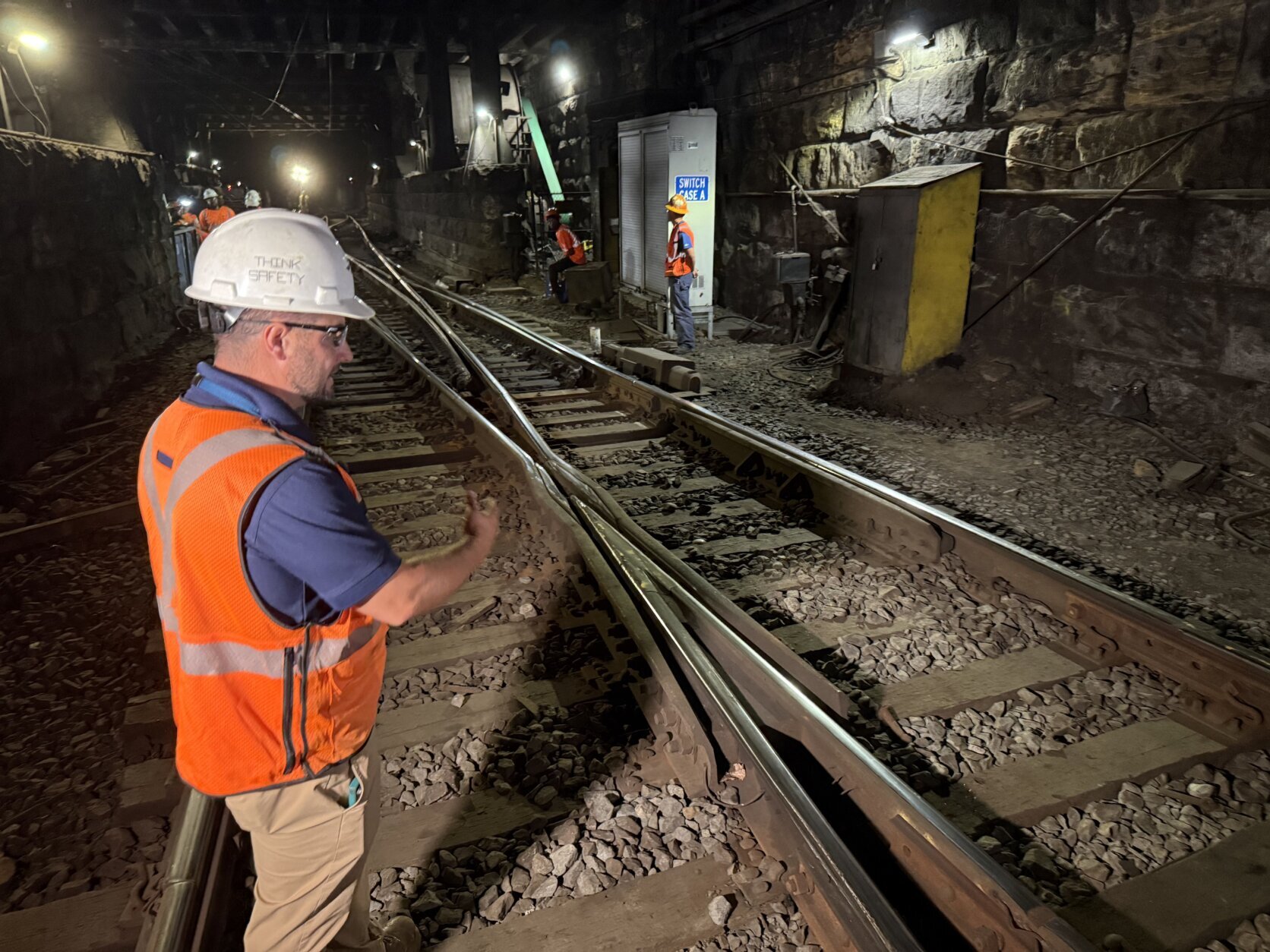 Crews inside the First Street Tunnel