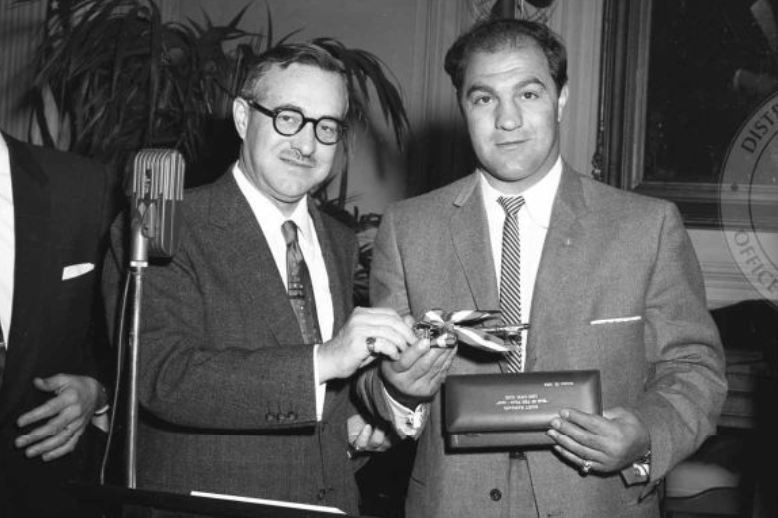This photo shows Rocky Marciano during a 'Key to the City' ceremony in the District.