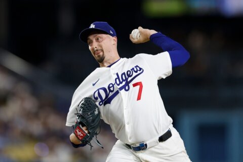 Blake Snell fans 10 in 6 innings in return for the Dodgers after a 3-month elbow injury layoff