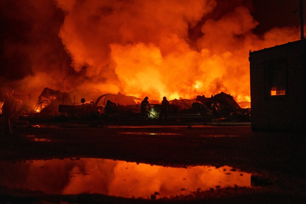 A Russian retail giant’s warehouse burns after Ukraine’s latest long-range drone attack