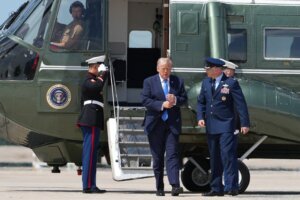 Investigators look at why a plane was allowed to take off as President Trump’s helicopter approached
