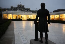 Trump Rose Garden Statues