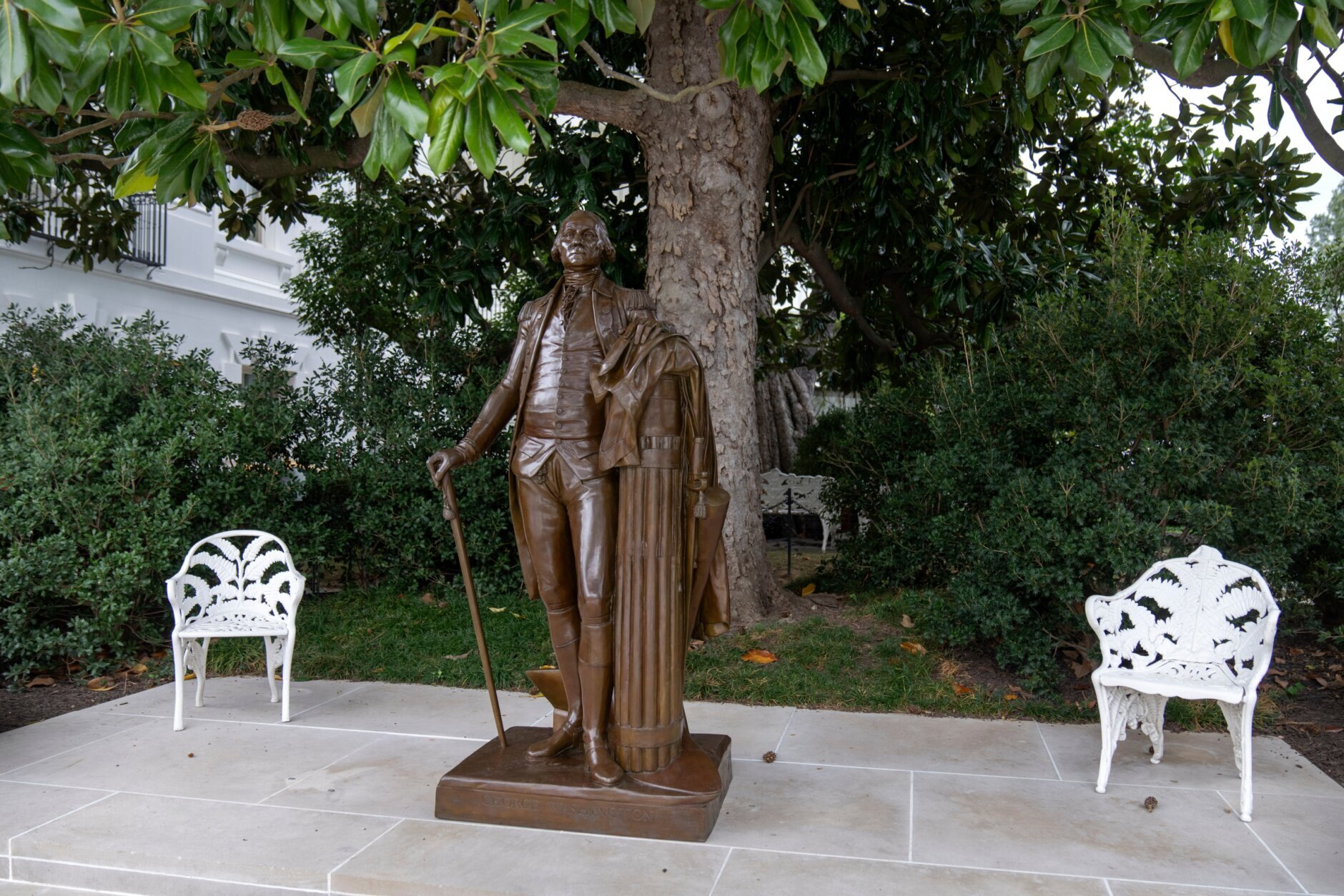 Trump Rose Garden Statues