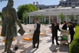 Trump Rose Garden Statues