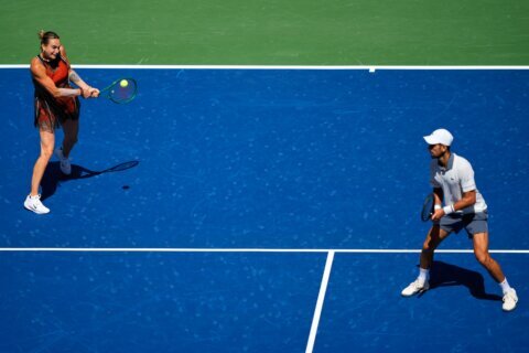 Sabalenka and Djokovic fall in first match as the US Open mixed doubles begins