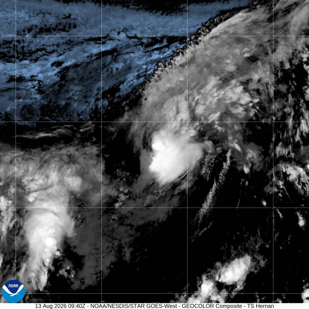 Tropical Storm Hernan forms in the Pacific while a different weather system could soak Hawaii