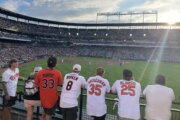 fans watch baseball game