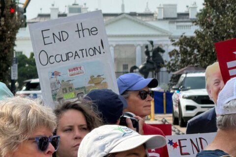 Protests near White House on 1 year anniversary of National Guard deployment